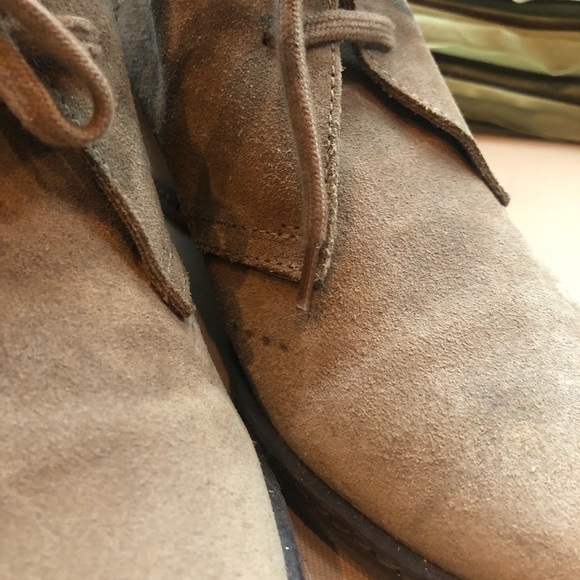 J. Crew Suede Lace Up Wedge Boots size 6 Tan - Picture 5 of 9